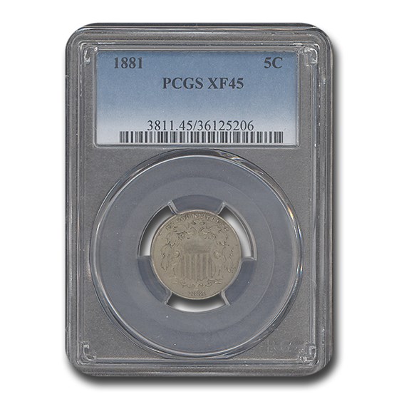 1881 Shield Nickel XF-45 PCGS 1881 Shield Nickel XF-45 PCGS